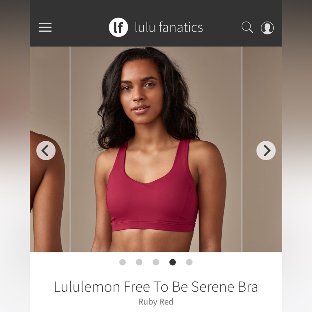 Lululemon Free to be serene bra size 8 in ruby red color